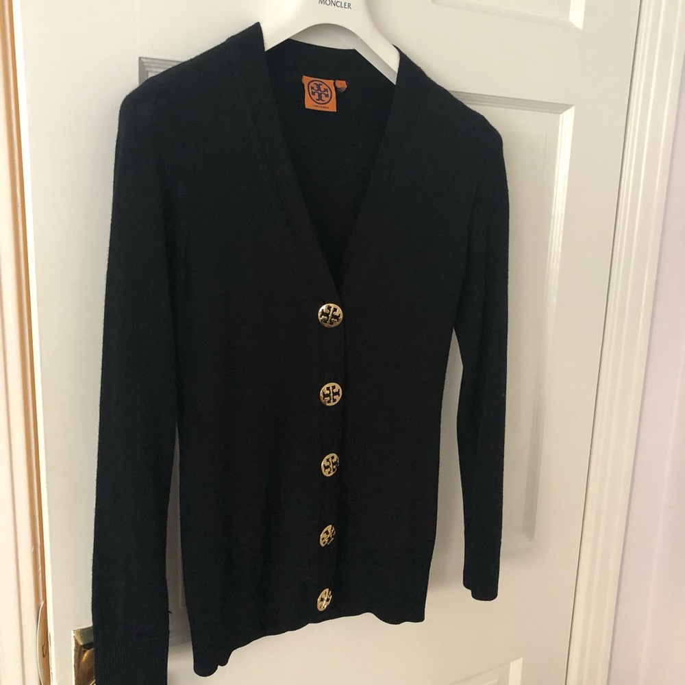 Black wool Tory Burch cardigan size Small
